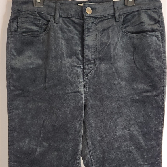 LOFT Curvy High Waist Skinny Velvet Pants Black, size 12 - Picture 3 of 11